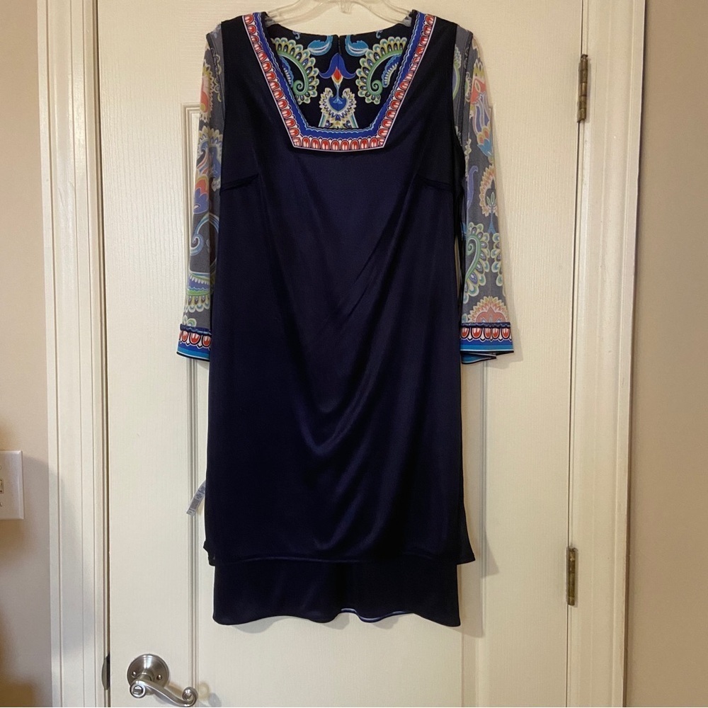Laundry By Shelli Segal Blue and Orange Dress - Picture 7 of 12